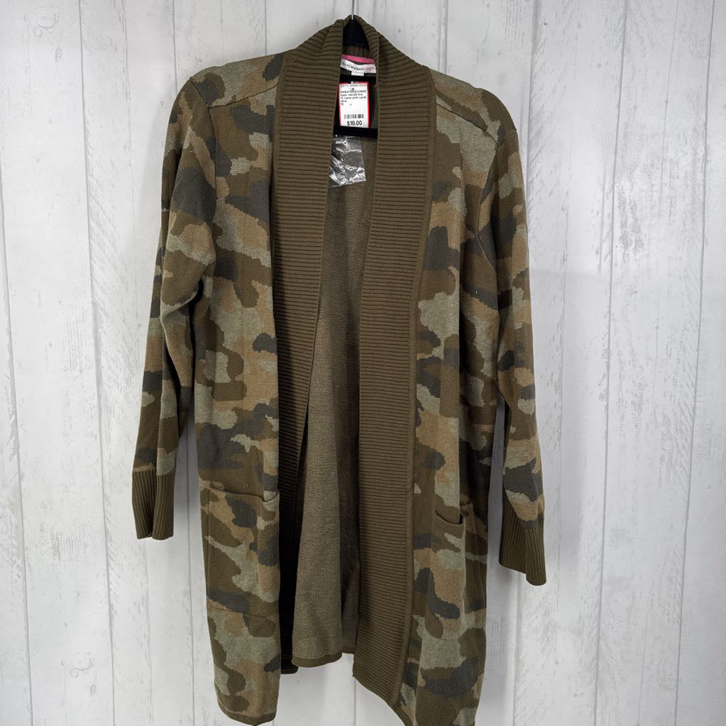 1X camo print cardi