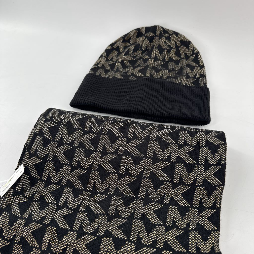 2pc monogram hat & scarf set