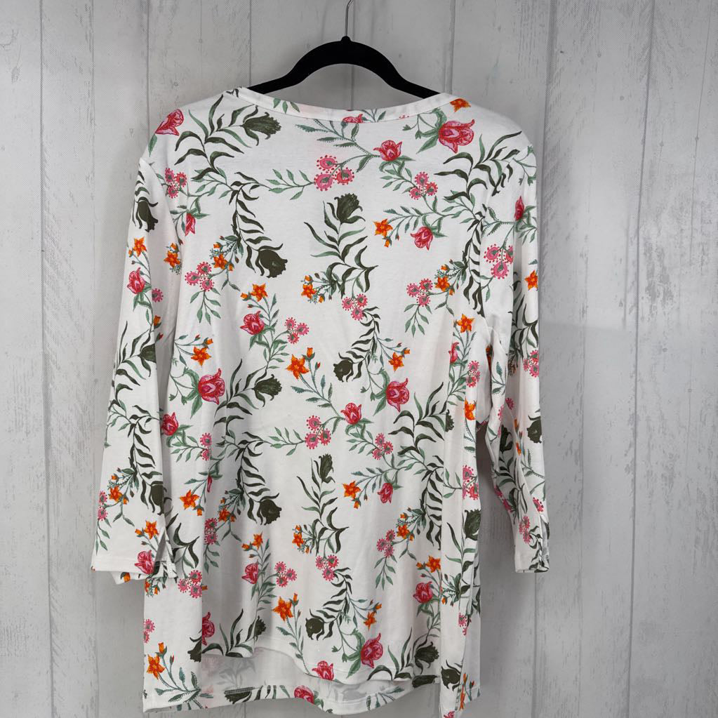 3x elbow slv floral top