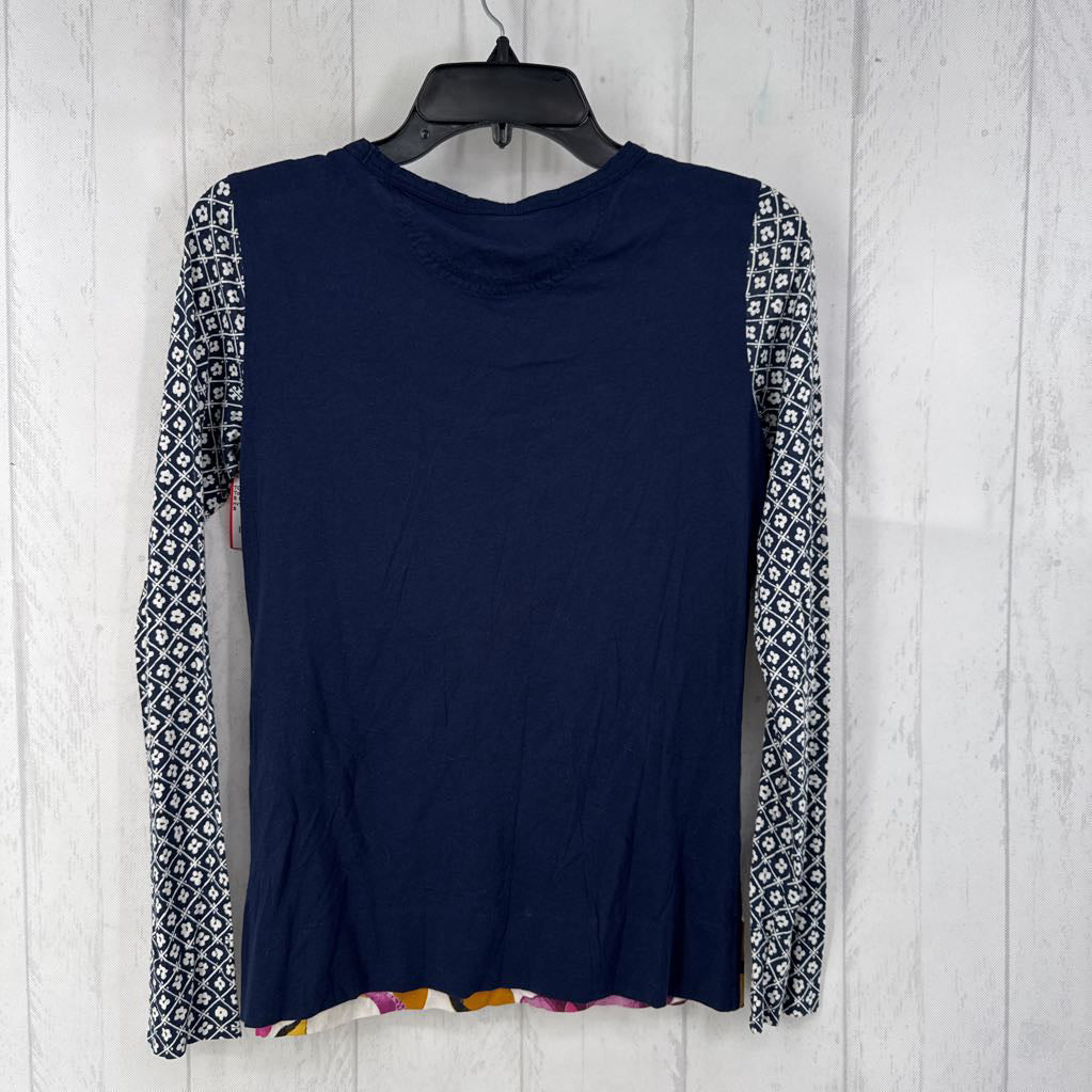 S flo print l/s tee