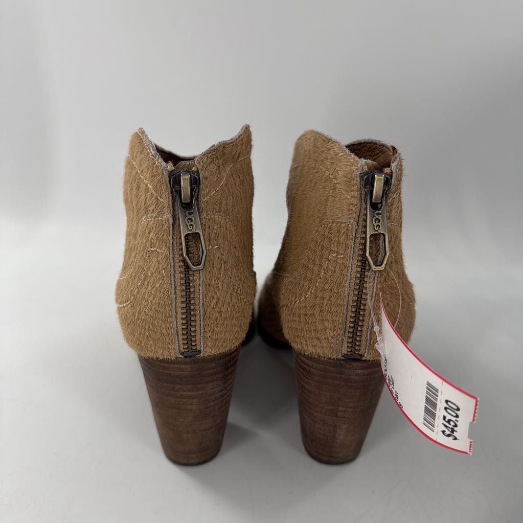 8 calf hair/snakeskin ankle boot