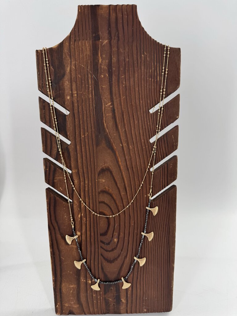 18" double strand scalloped necklace