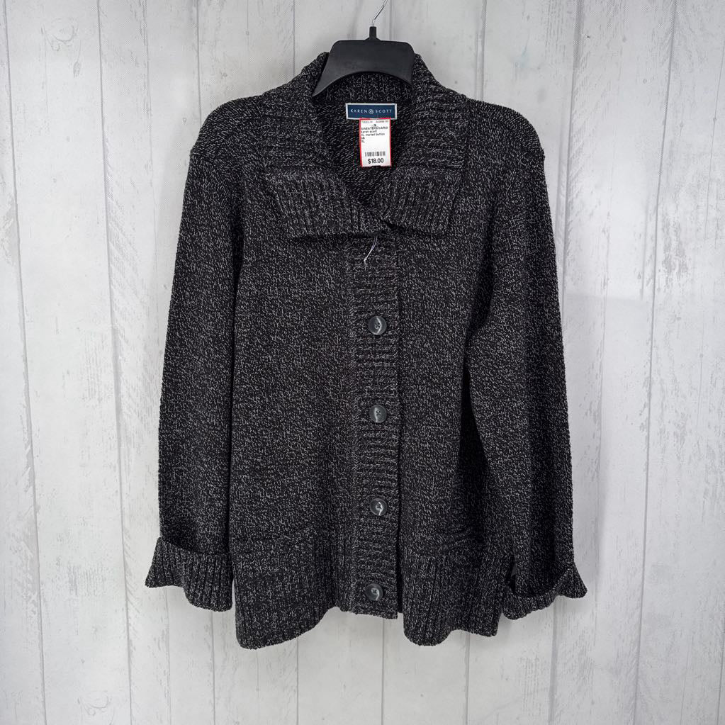 XL marled button front sweater