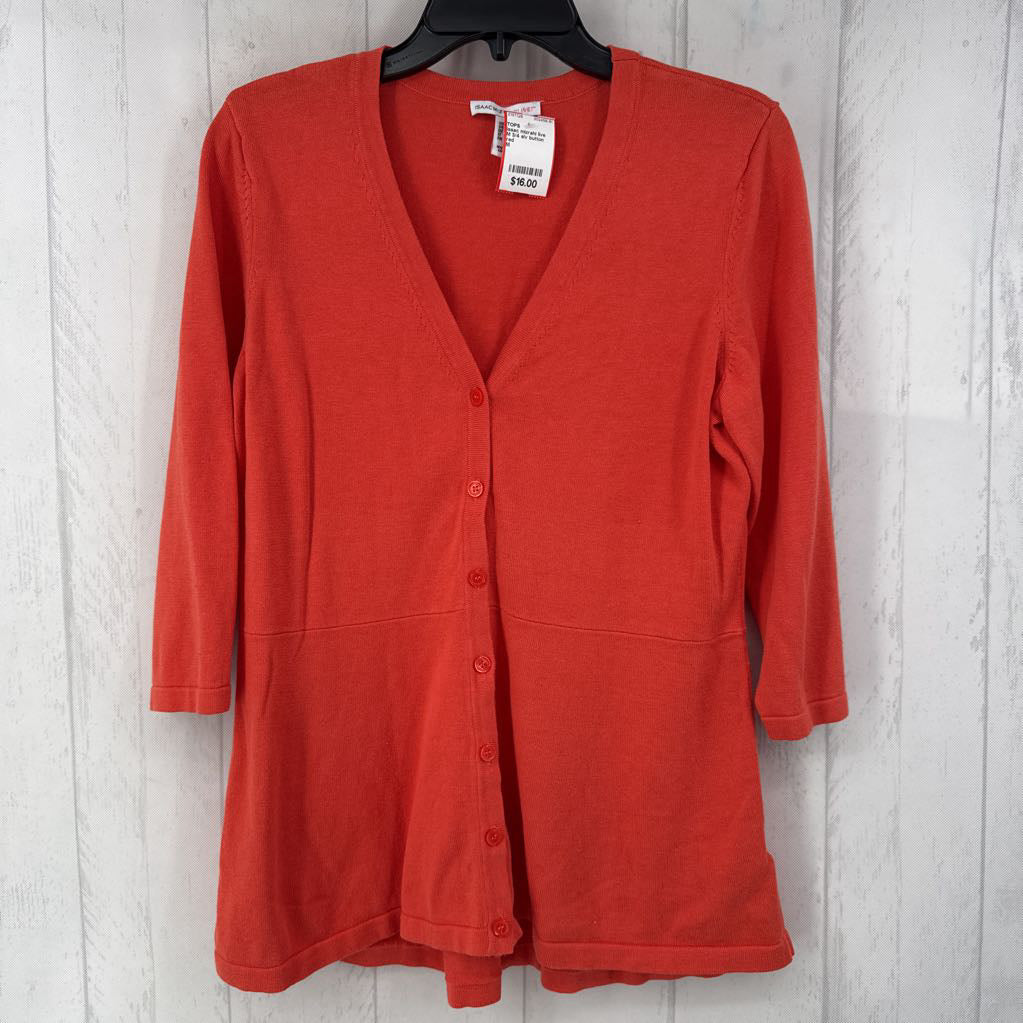 M 3/4 slv button cardigan