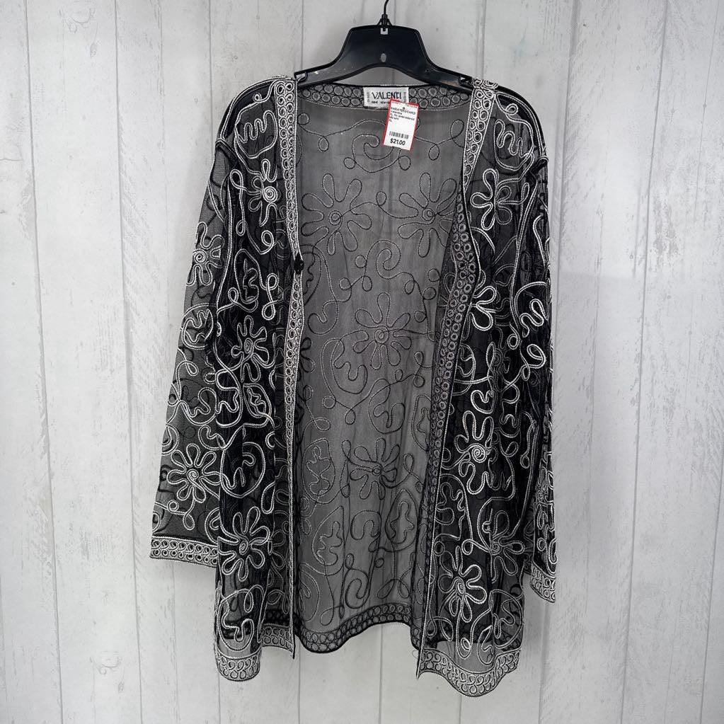 XL flo embroidered mesh cardi