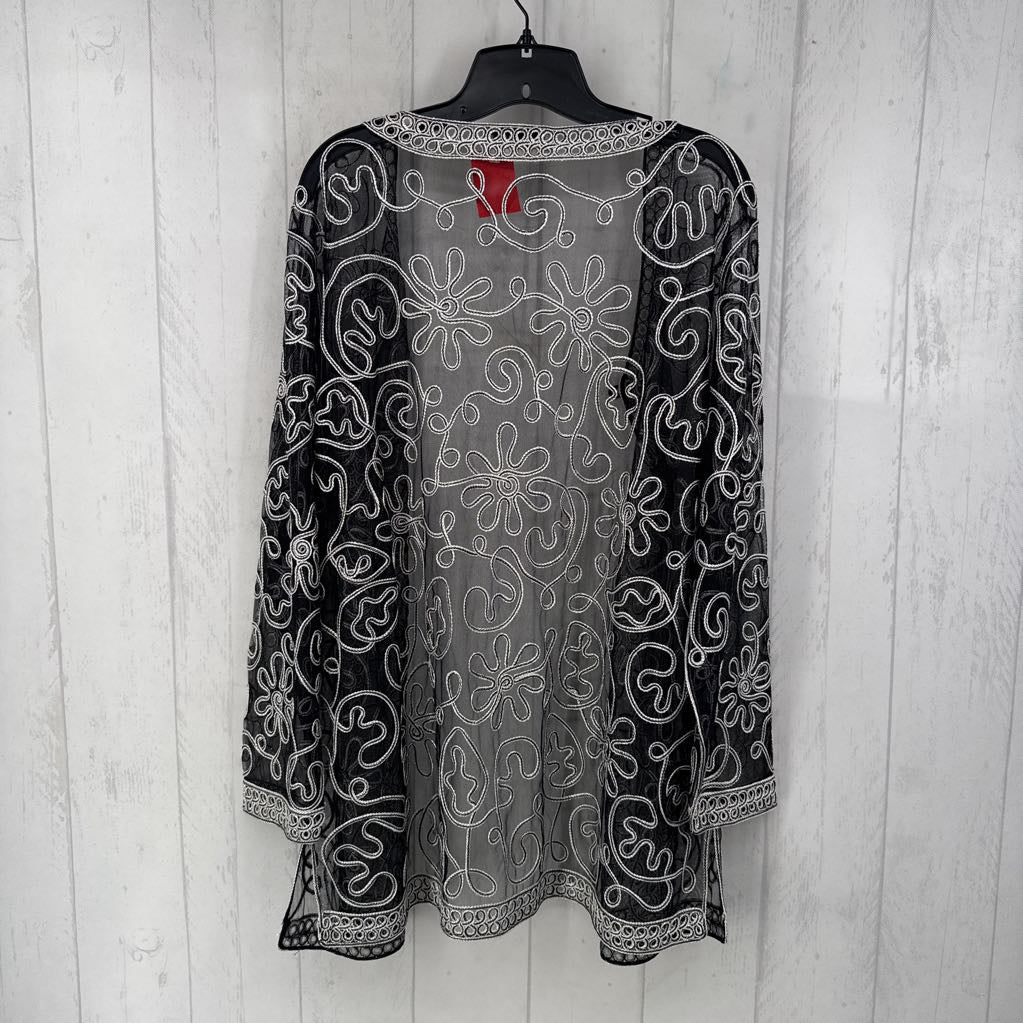 XL flo embroidered mesh cardi