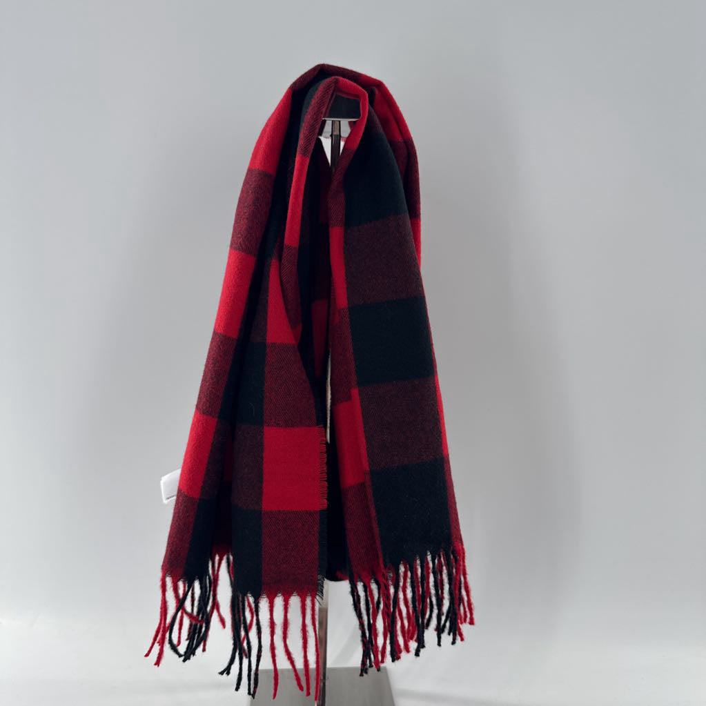 plaid fringe scarf