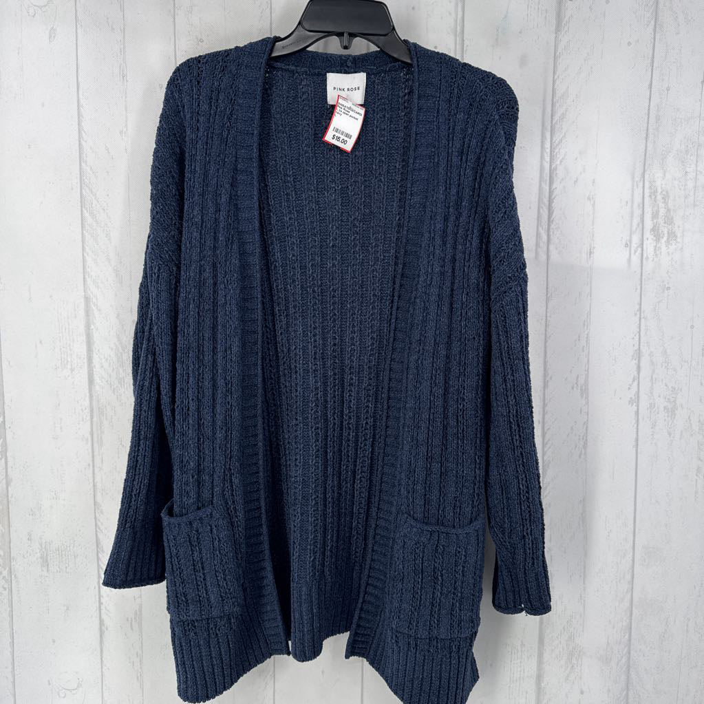 L l/s open pocket cardigan
