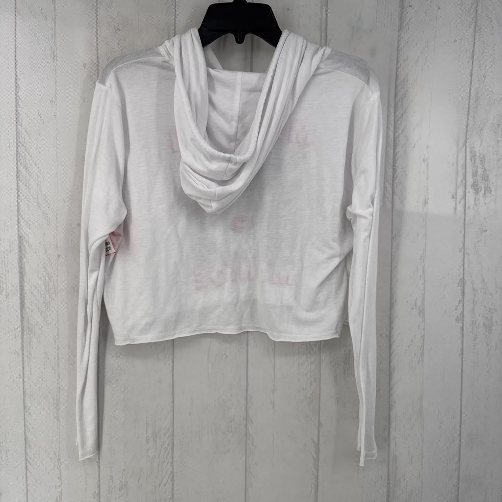 L l/s marilyn monroe crop top w/ hood