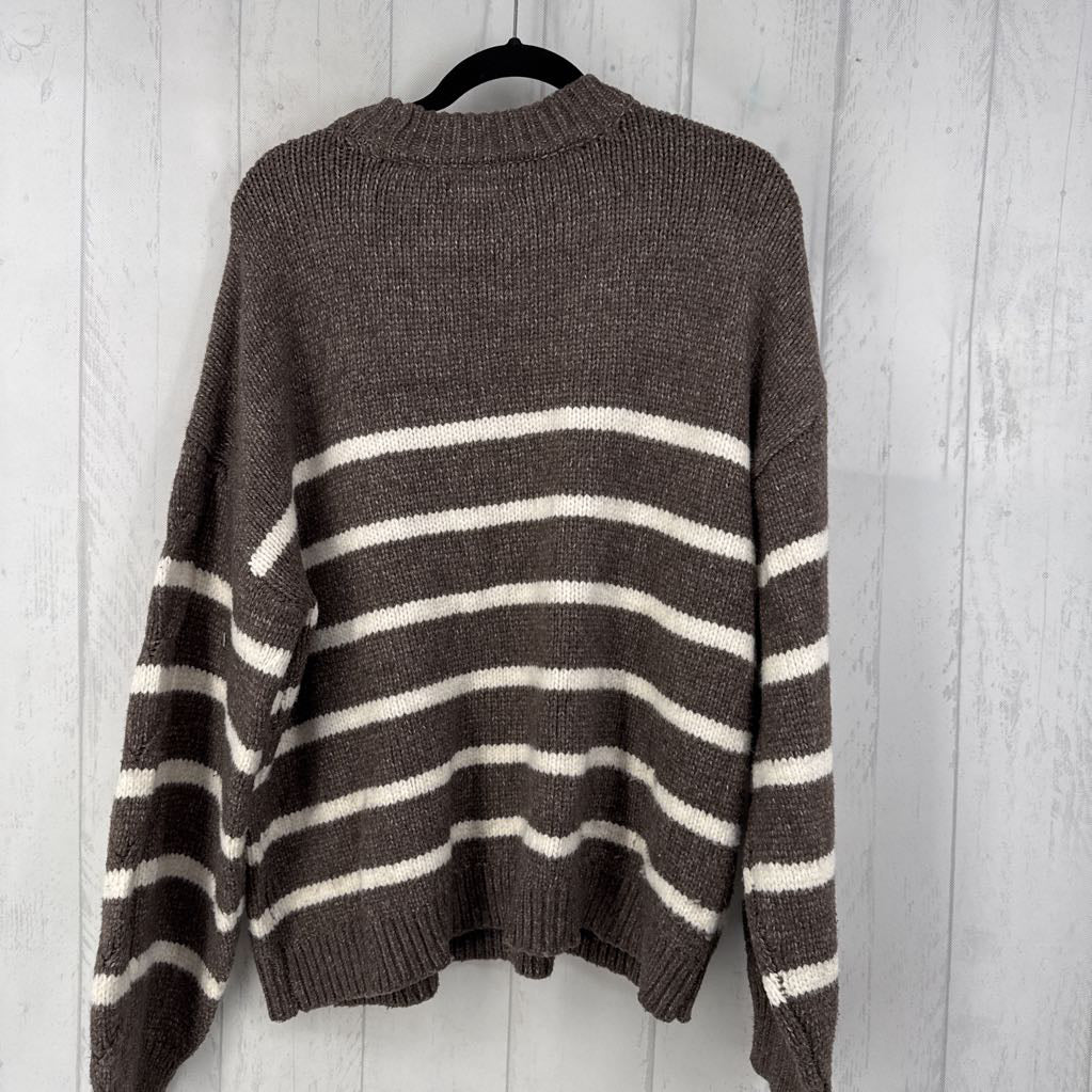 XXL striped cable knit sweater