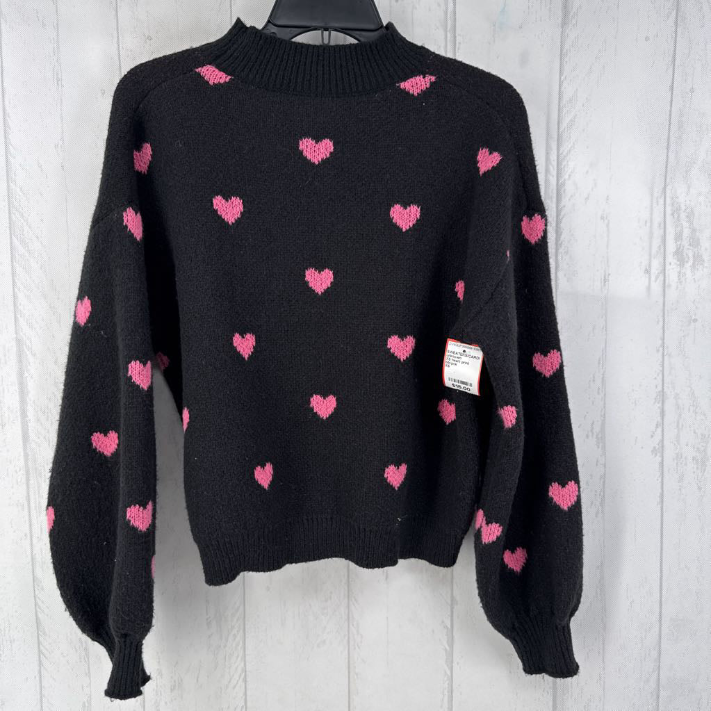 XS heart print sweater