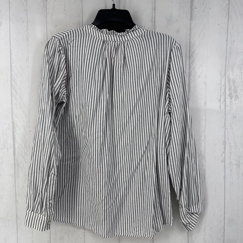 L striped button down l/s top