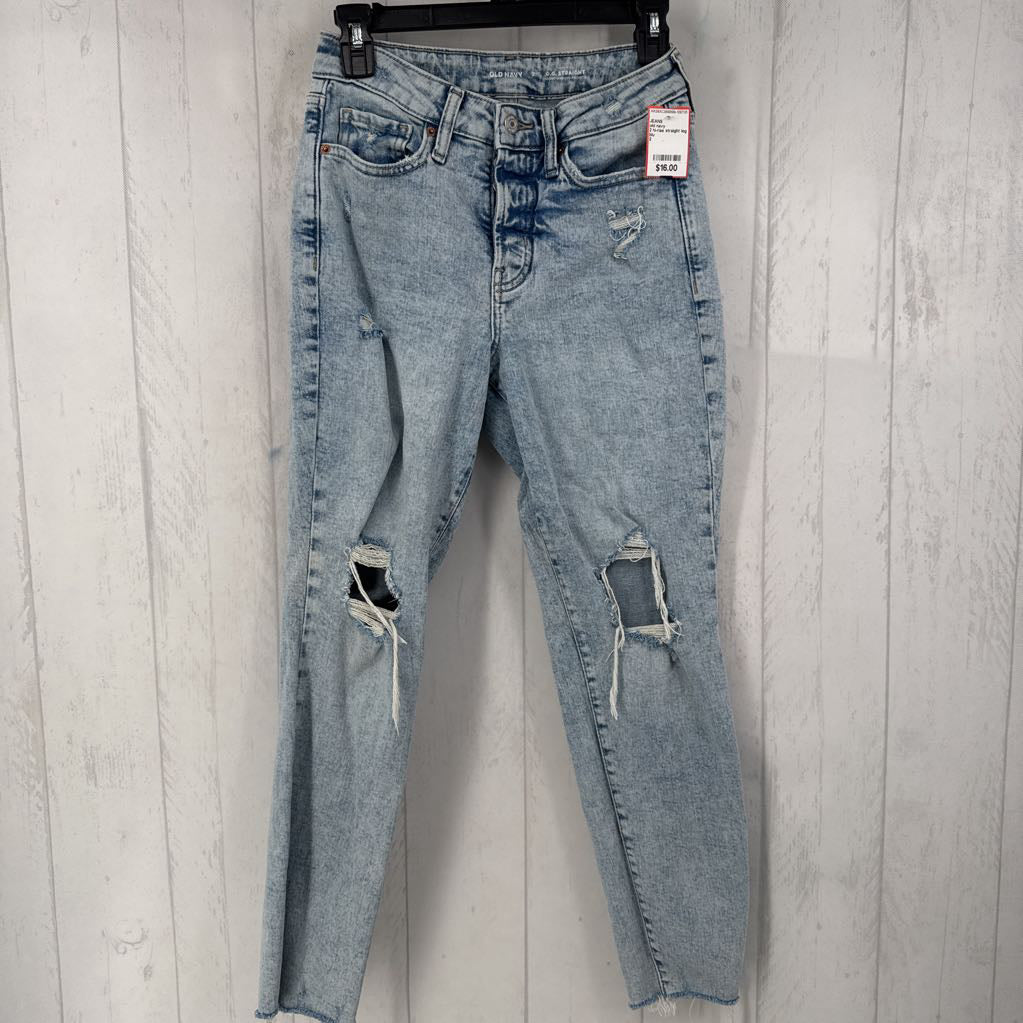 2 hi-rise straight leg jean