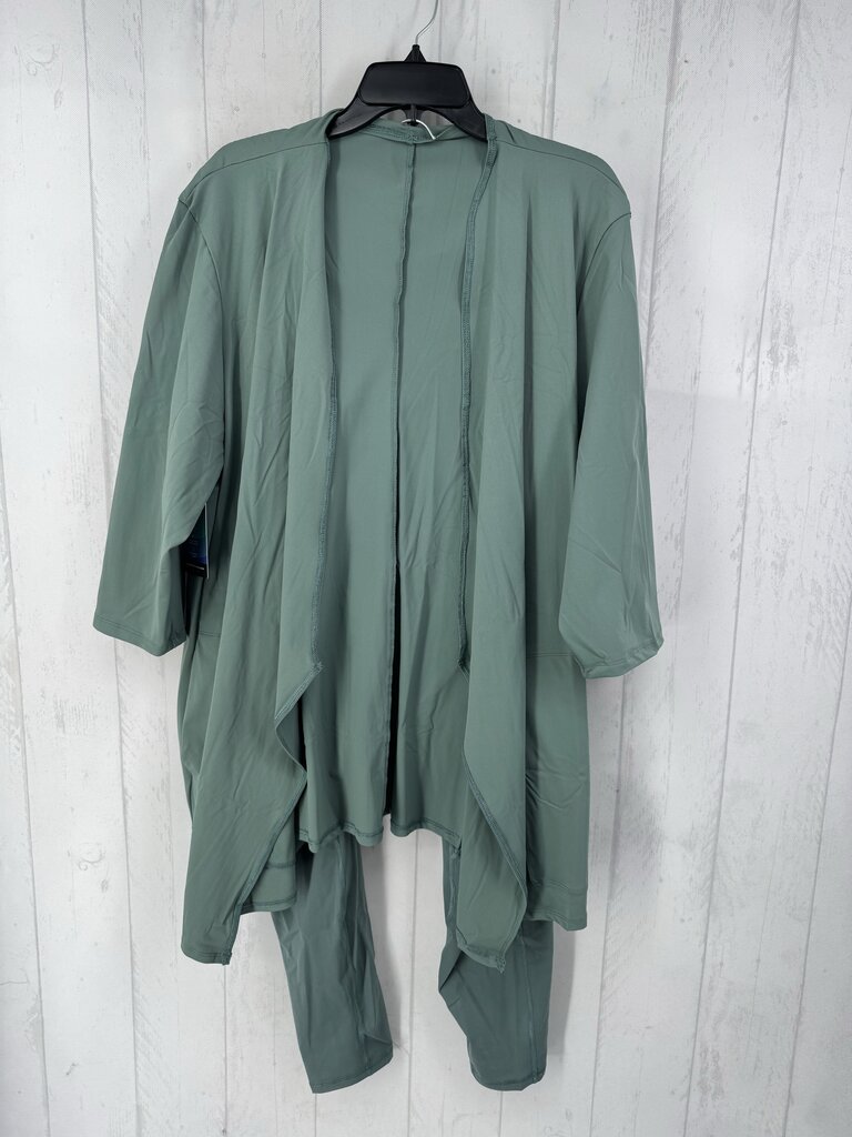 2pc XXL l/s open drape cardigan w/ leggings