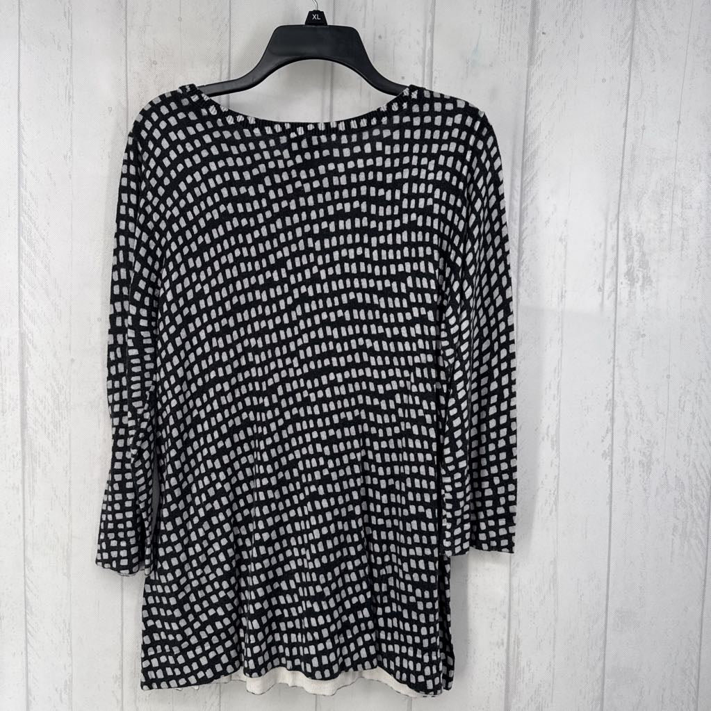 L printed crewneck 3/4 slv sweater