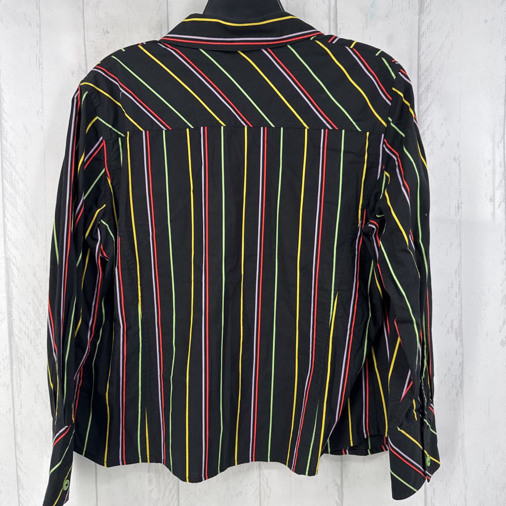 XL striped button down l/s top