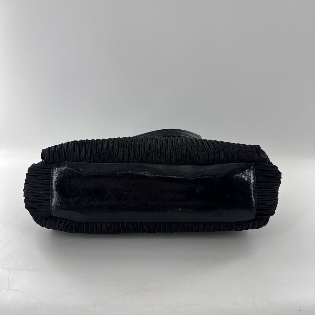 gathered satin satchel