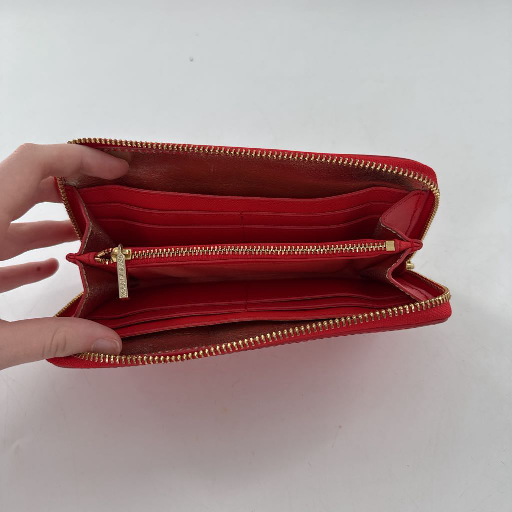 leather bifold zip around wallet