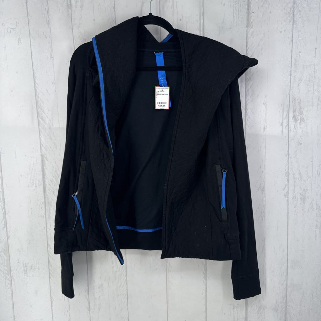 6 quilted open front jacket