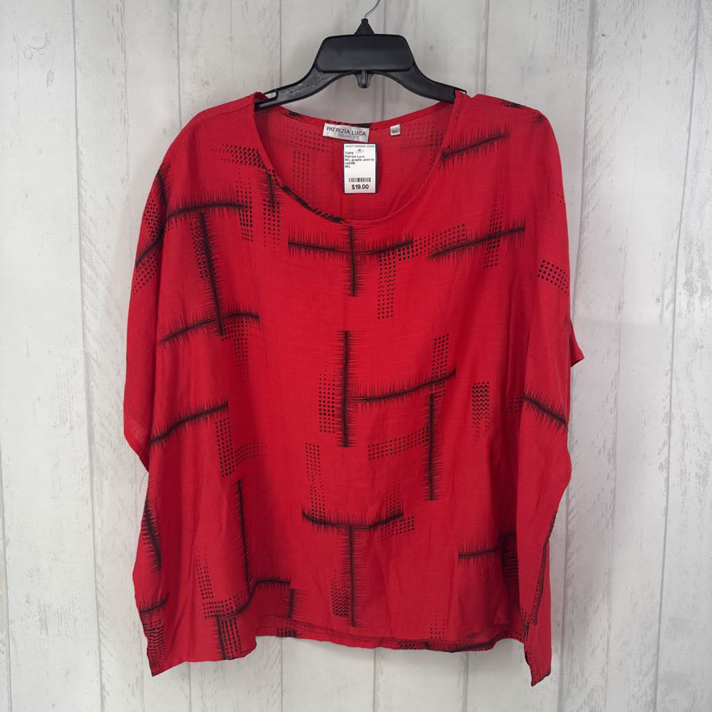 M/L graphic print hi-low s/s top