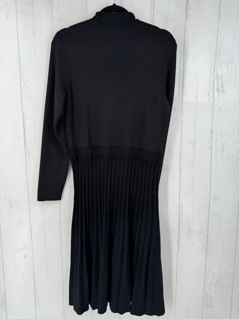 XXL rib knit pleated l/s dress