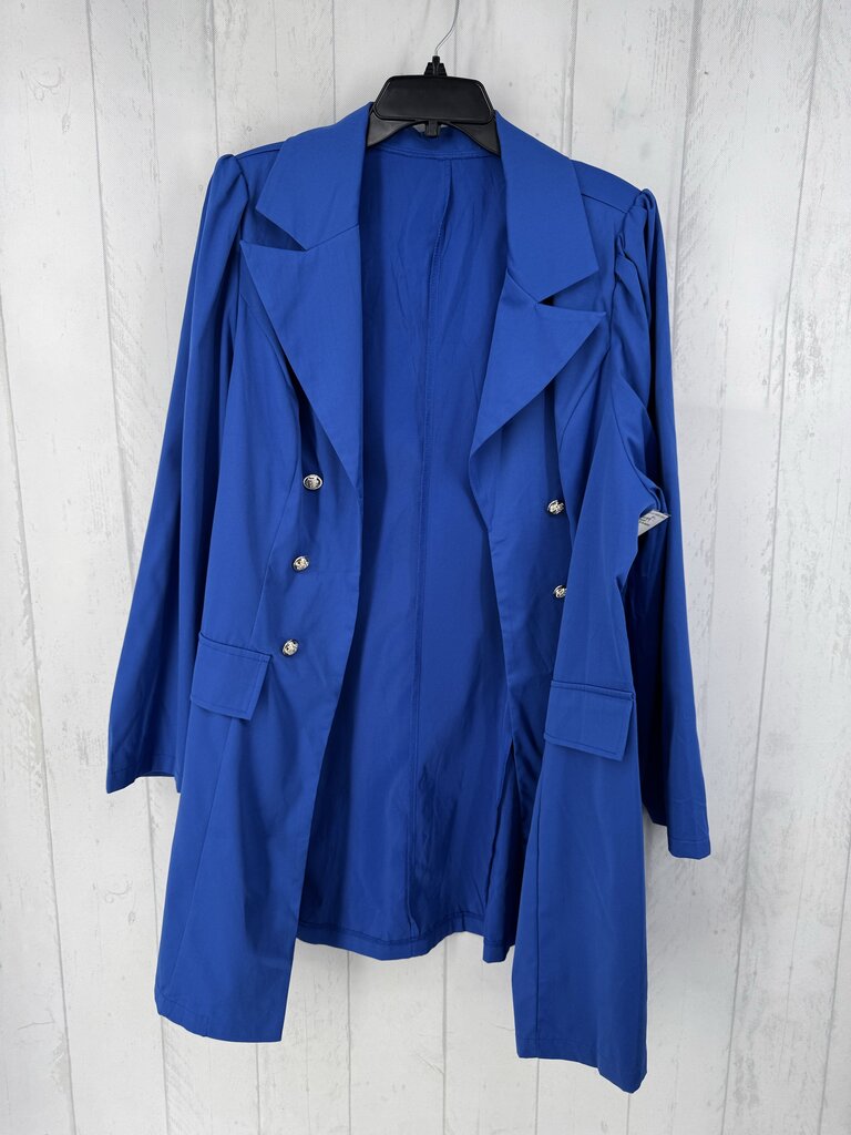 2pc 3xl l/s button detail open blazer w/ skirt