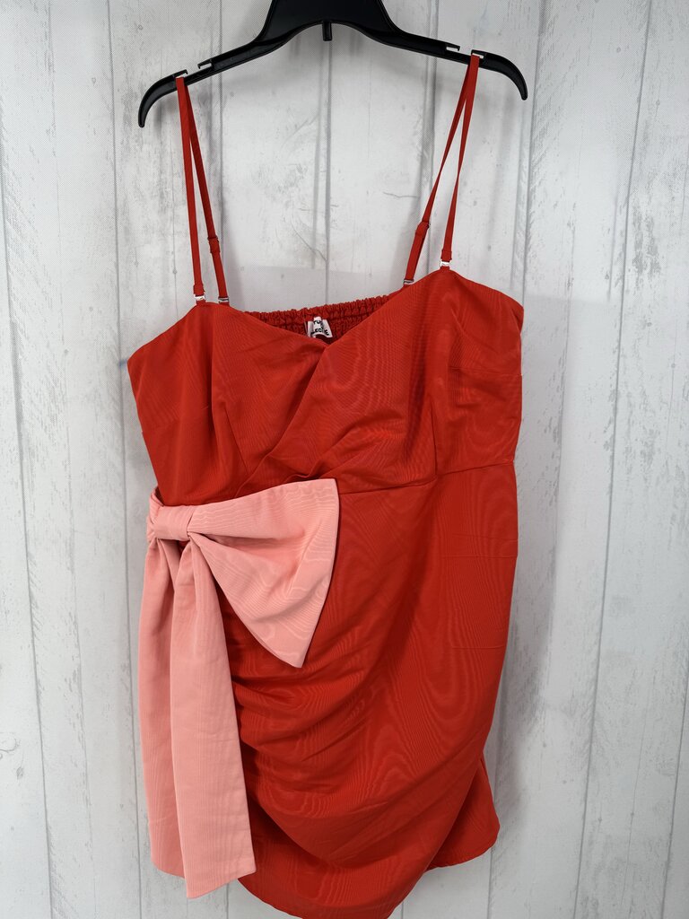 R36 XXL silky bow front slvls dress