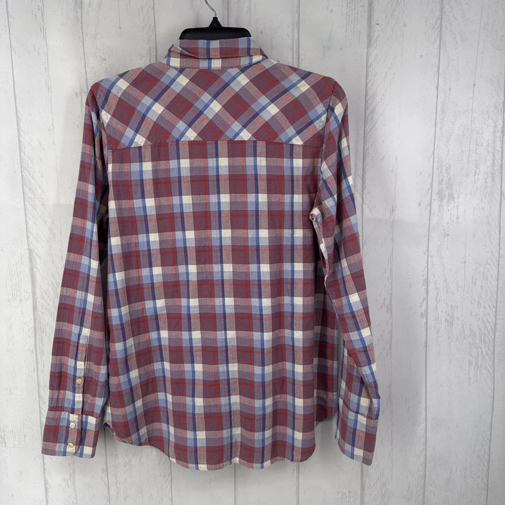6 plaid button down l/s top