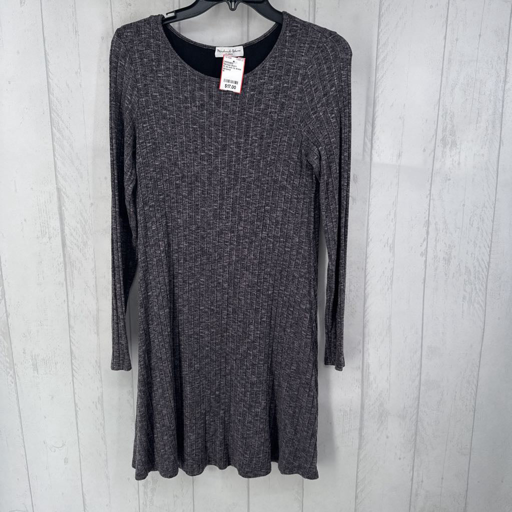 M rib knit l/s dress