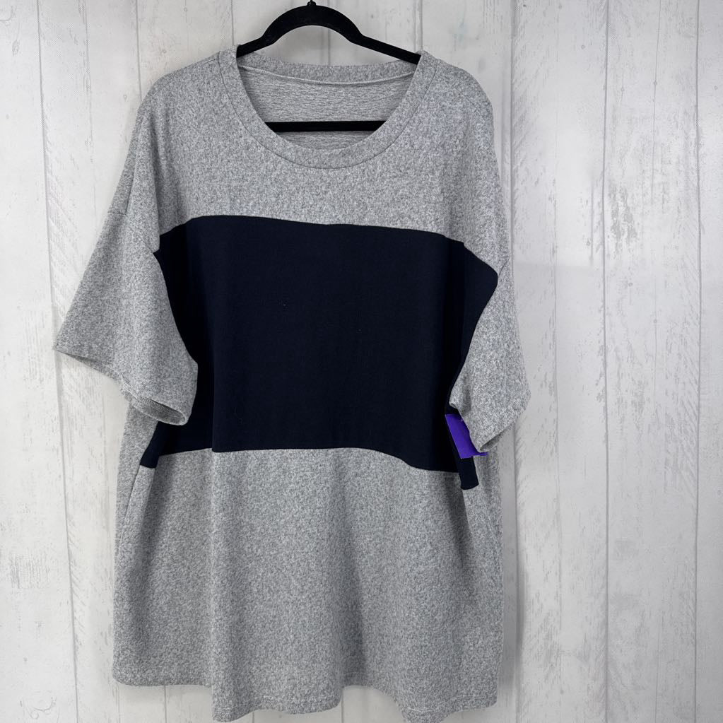 3xl s/s color block top