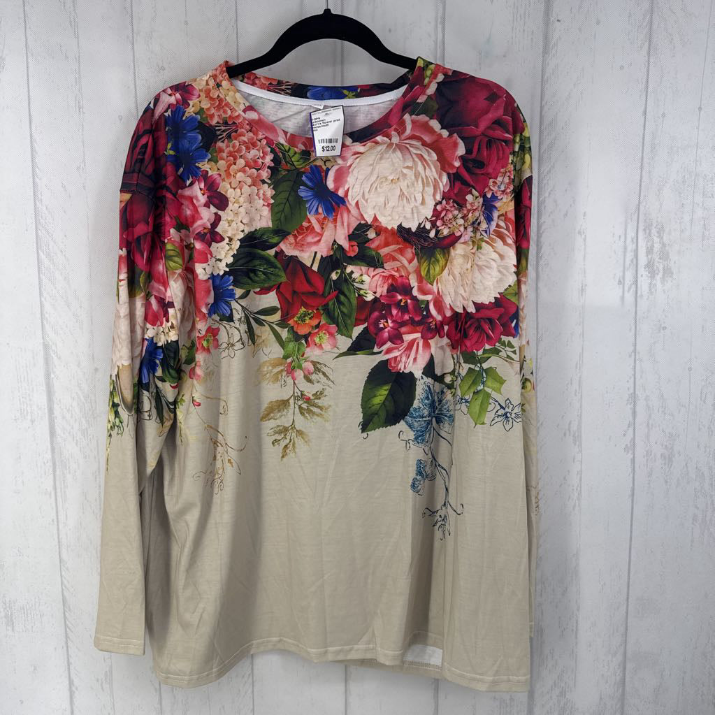 4xl l/s flower print top