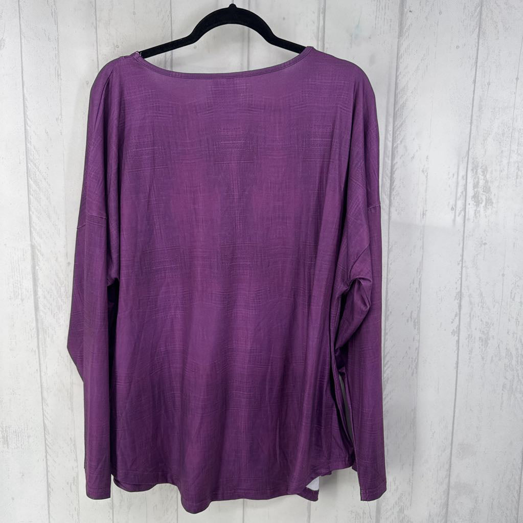 3xl l/s flower print v-neck top