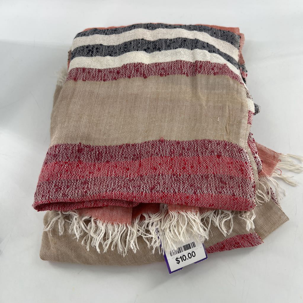 stripe fringe scarf