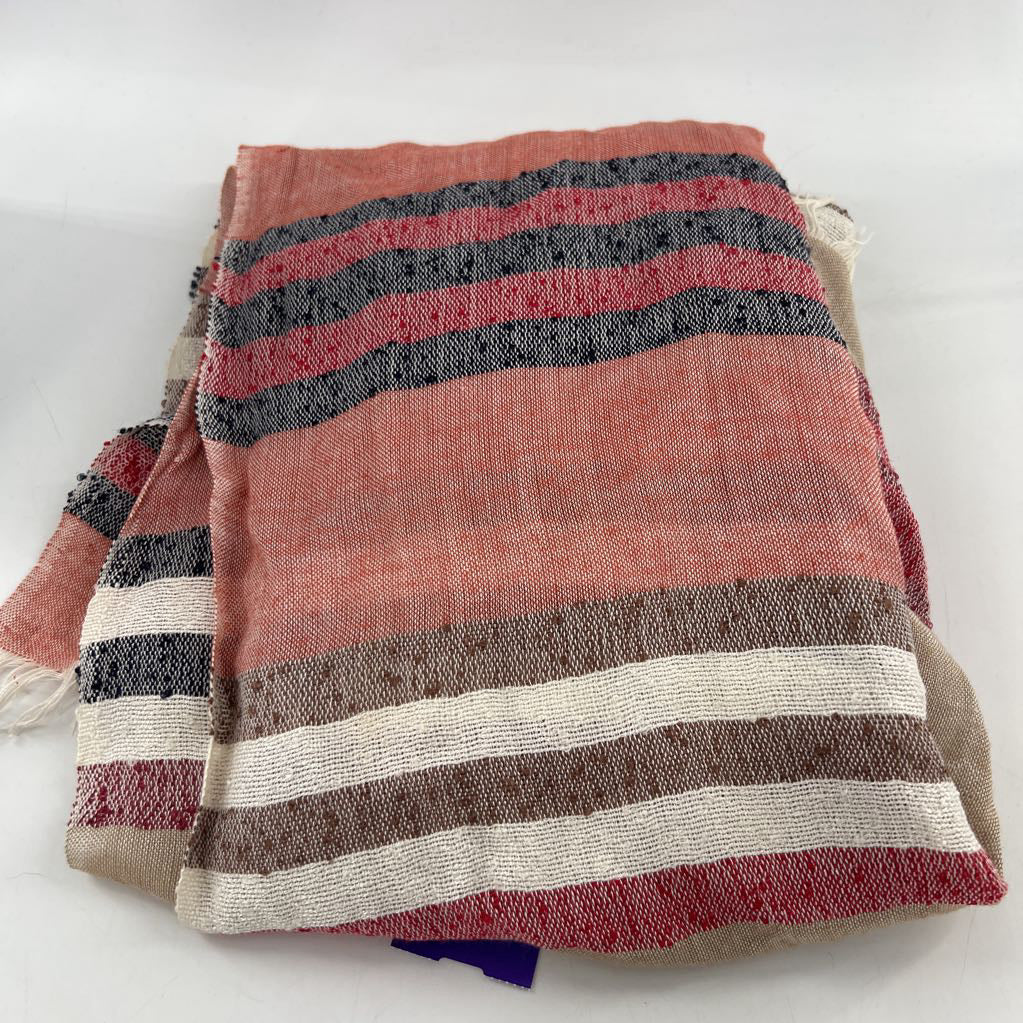 stripe fringe scarf