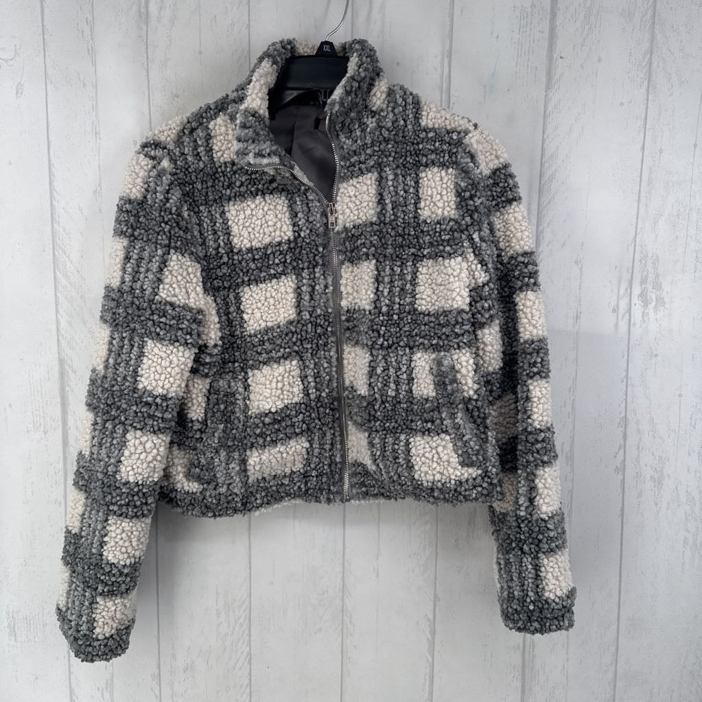 XS sherpa zip crop jacket