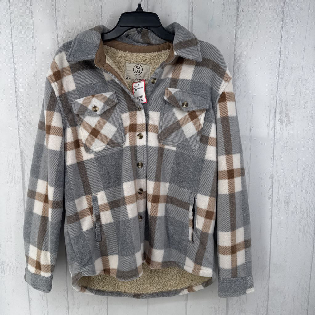 M l/s pliad sherpa lined button shacket