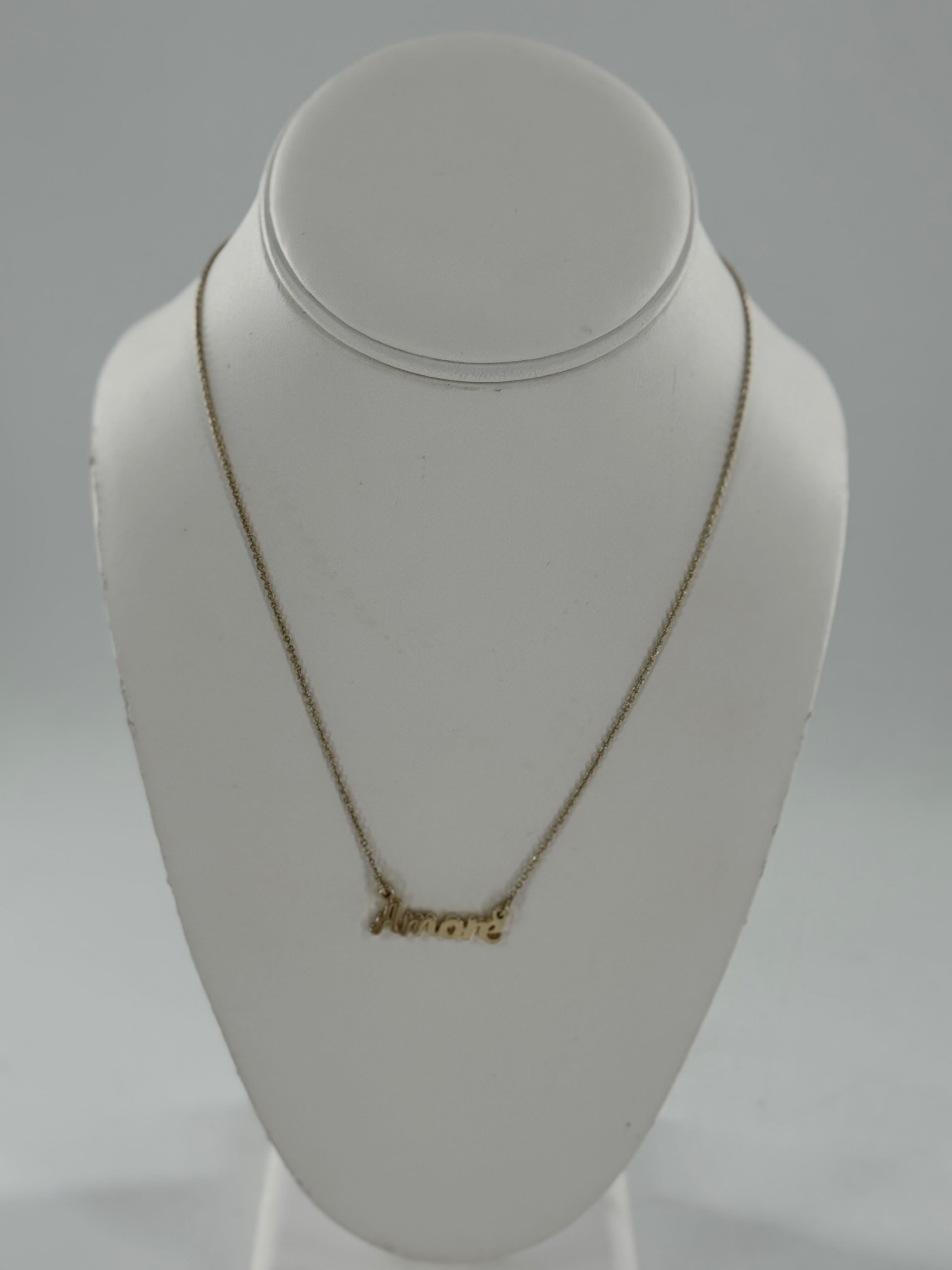 9" gold tone amore necklace