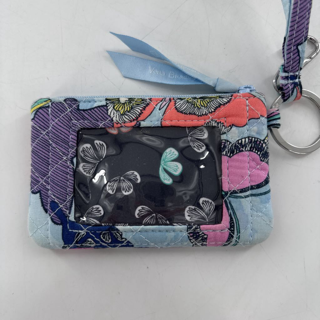 quilted flo print wallet/lanyard
