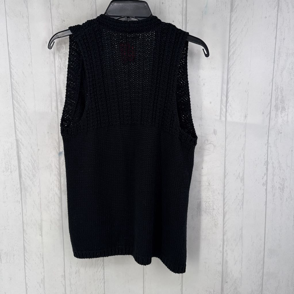 S crochet open front sweater vest