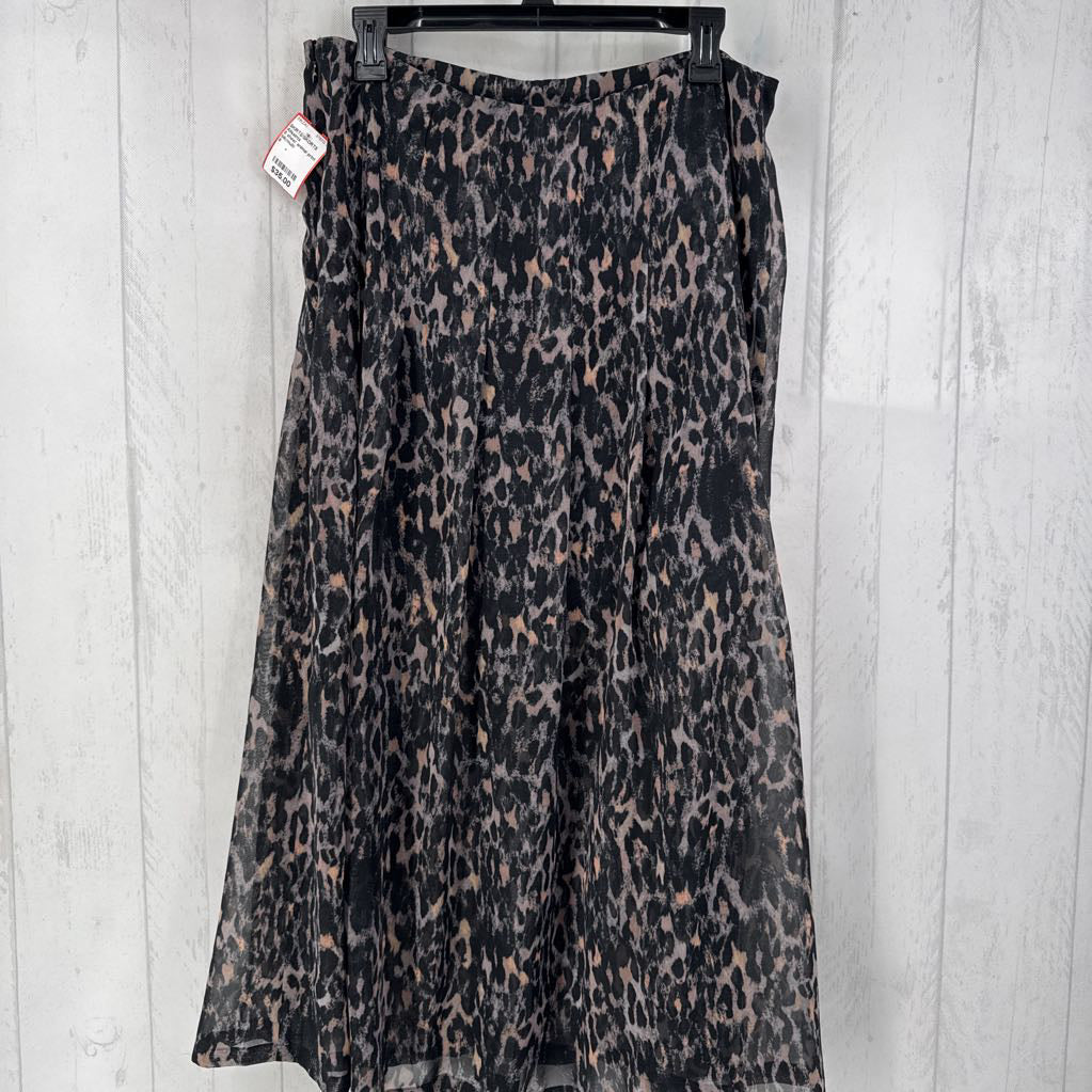 8 sheer animal print skirt