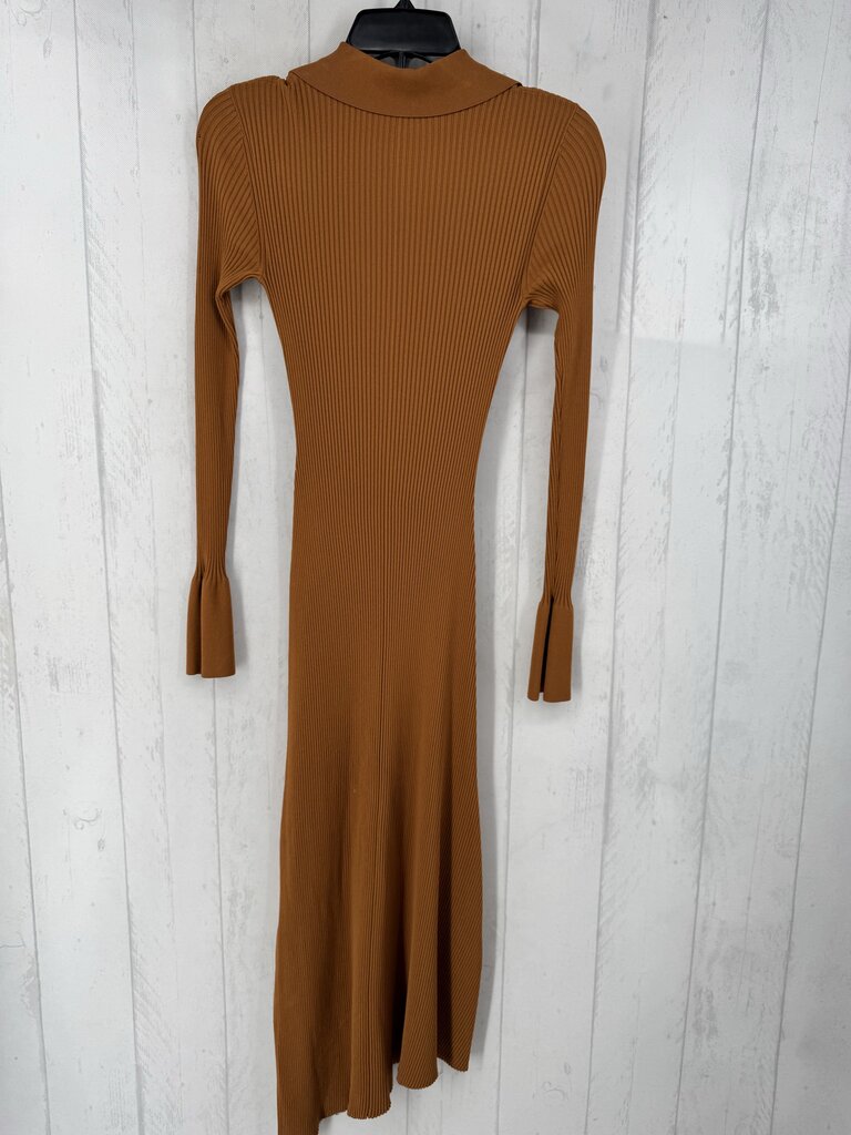 XS ribbed button front l/s dress