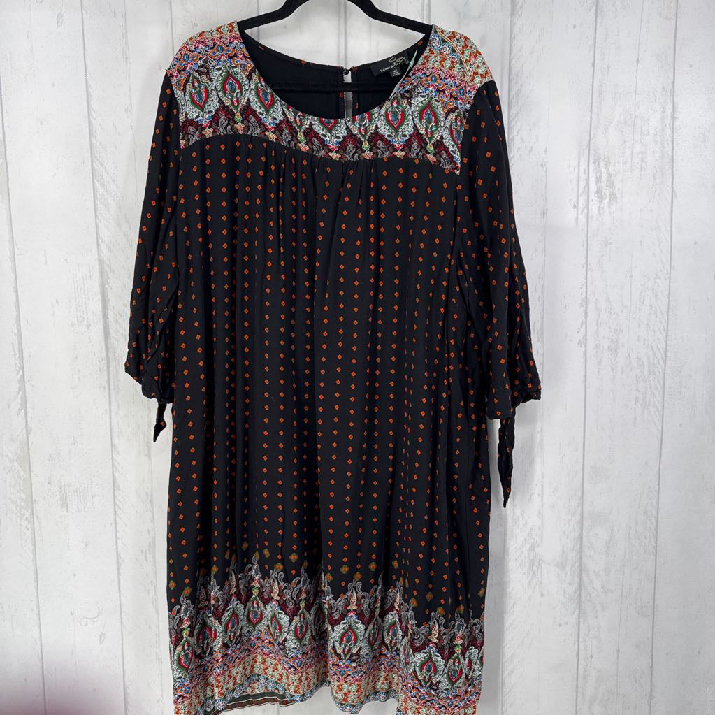 4x s/s medallion print dress