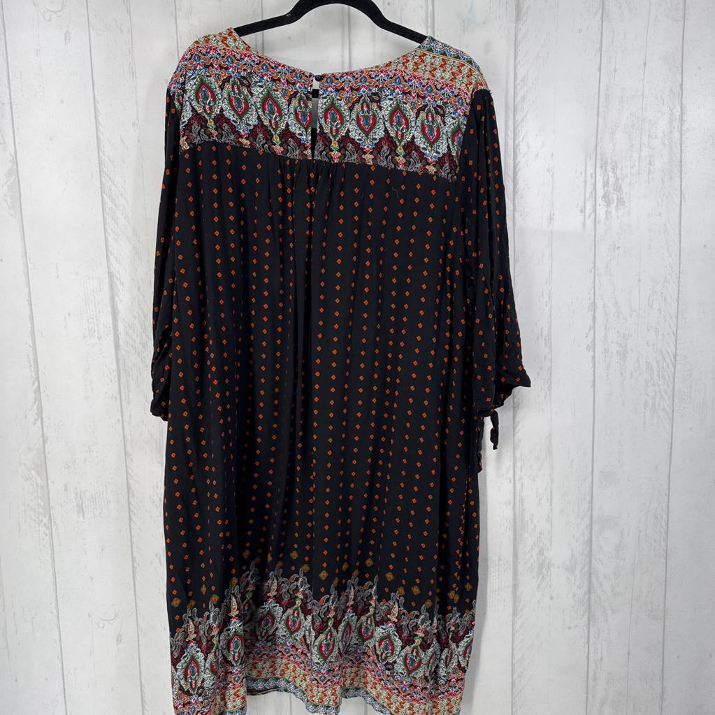 4x s/s medallion print dress