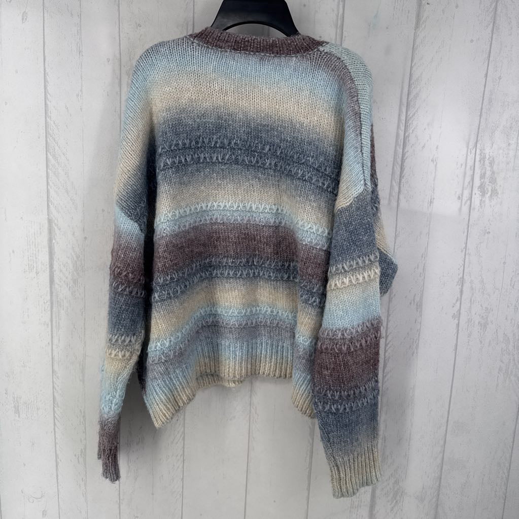 M striped crewneck sweater