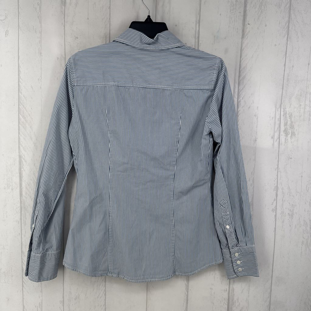 S striped button down l/s top