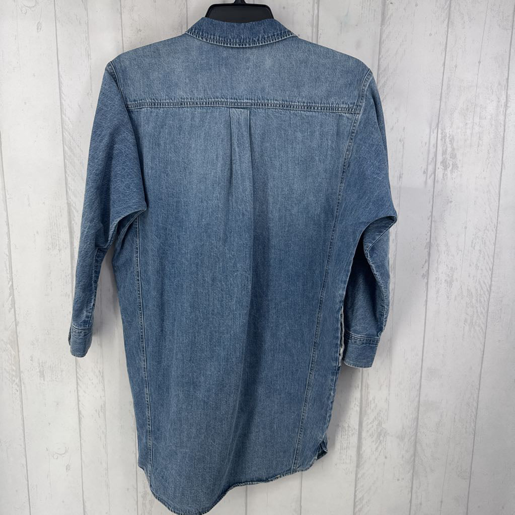 XS button down denim l/s dress