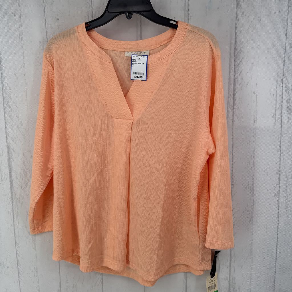 L notch neck 3/4 slv top