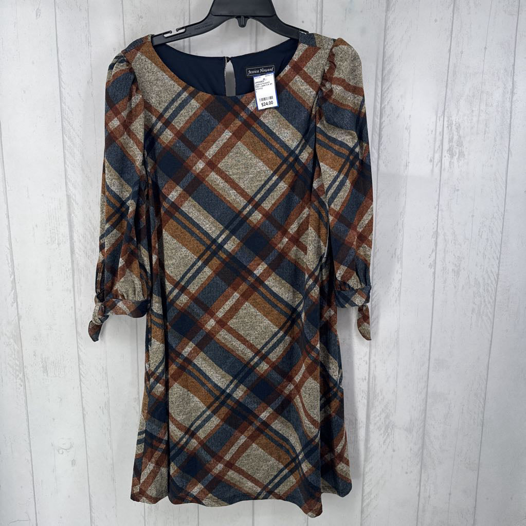 R92 L plaid 3/4 slv dress