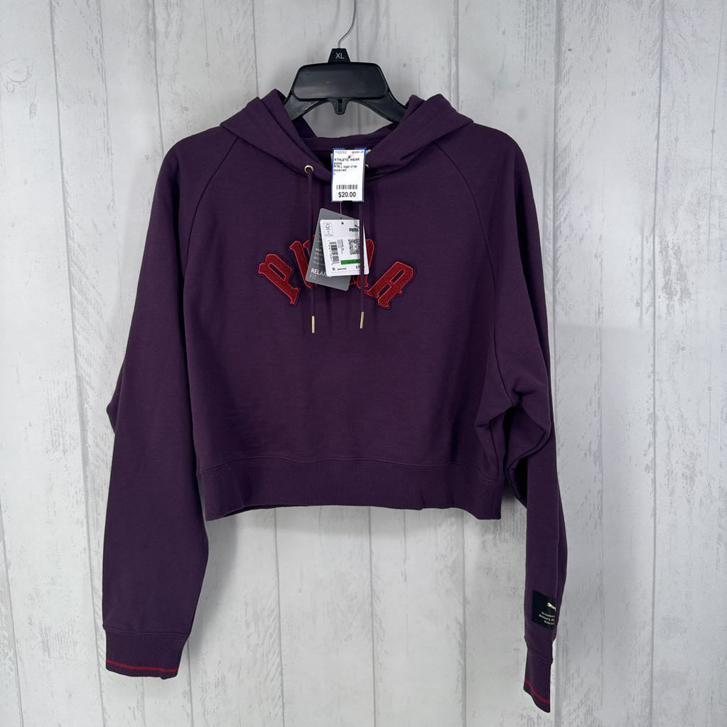 R75 L logo crop hoodie