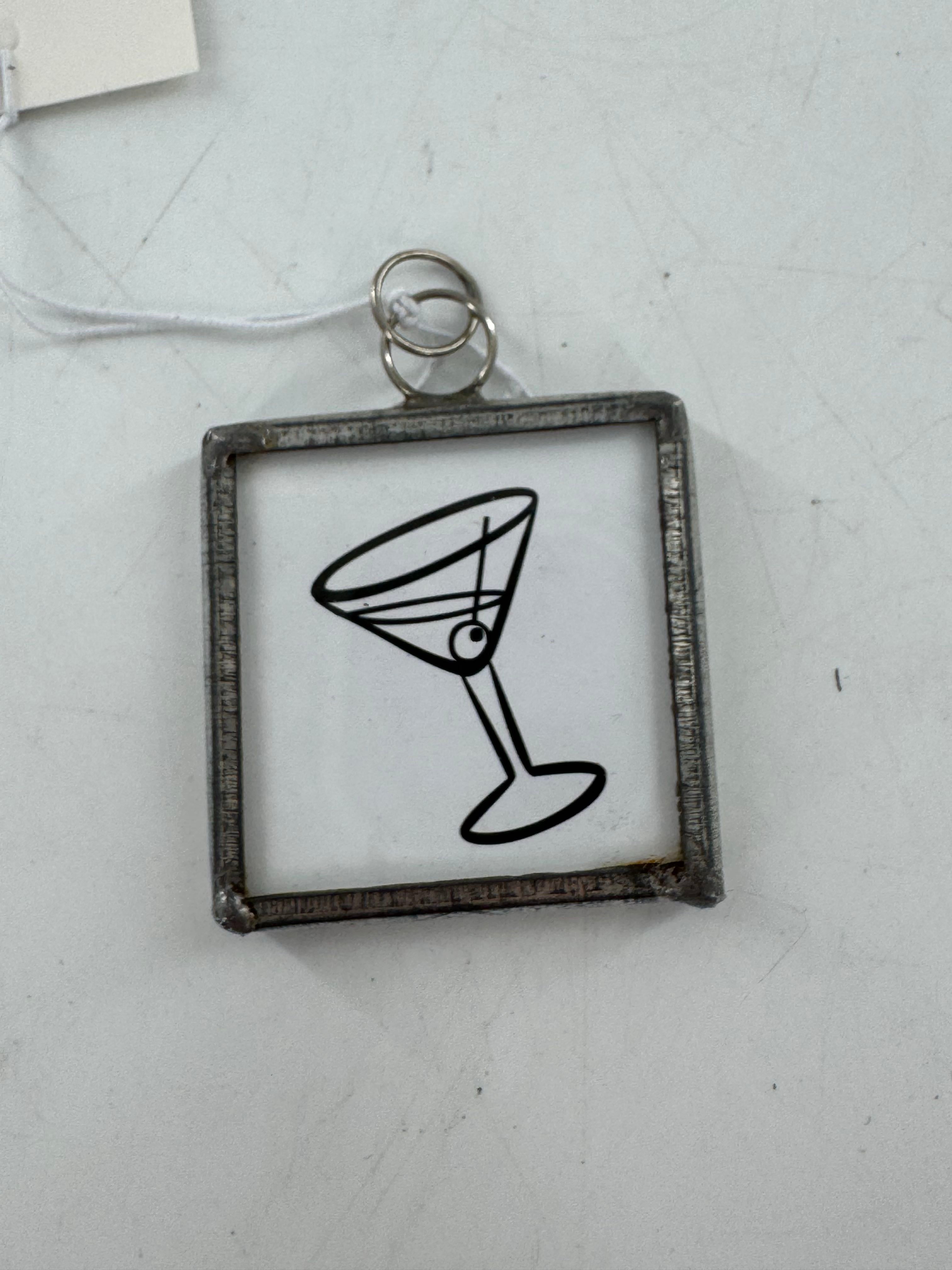square reversable pendant martini glass/C